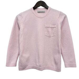 Outerknown Women's Sz Medium Pullover Crewneck Pink Wool Knit Pocket Sweater guc